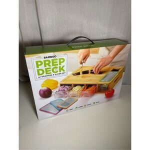 Cutting Board Meal Prep Station Set - Eco+Chef -Bamboo,Grater FAST SHIPPING